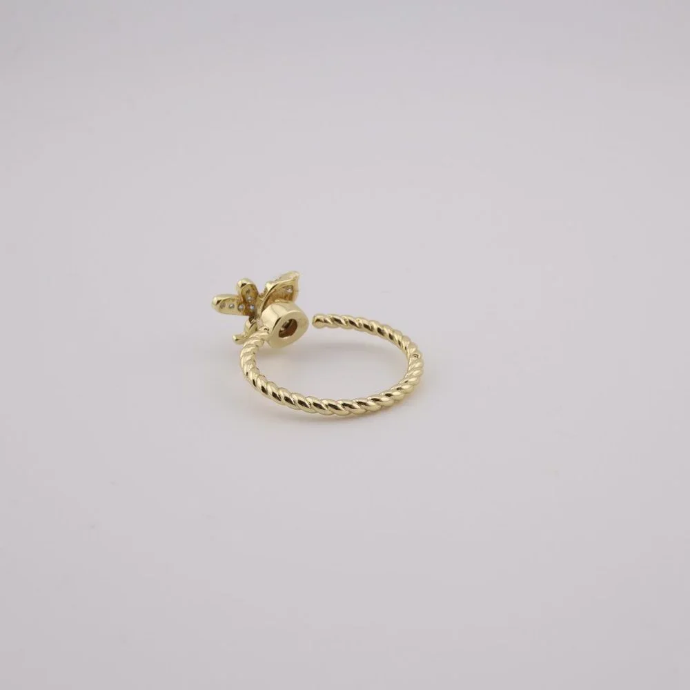 Discover Serenity in Style Women's 14k Gold Plated Bee Fidget Ring Twisted Band*